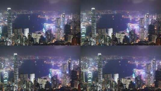 航拍香港夜景高清在线视频素材下载