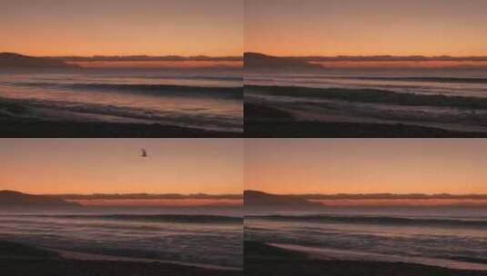 黄昏下的海边美景高清在线视频素材下载