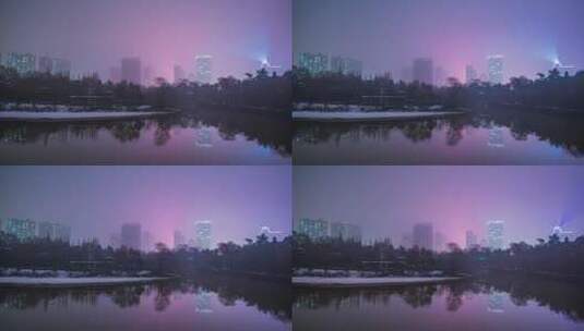 4k王城公园冬季延时摄影高清在线视频素材下载