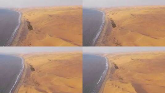 航拍海岸沙漠景观高清在线视频素材下载