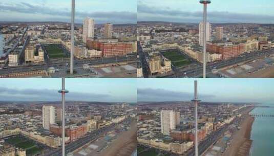 无人机拍摄城市景色视频高清在线视频素材下载