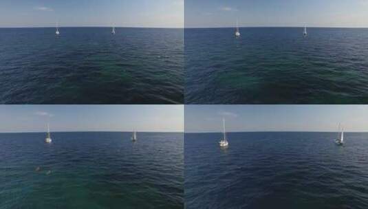 漂浮在海洋中的船高清在线视频素材下载