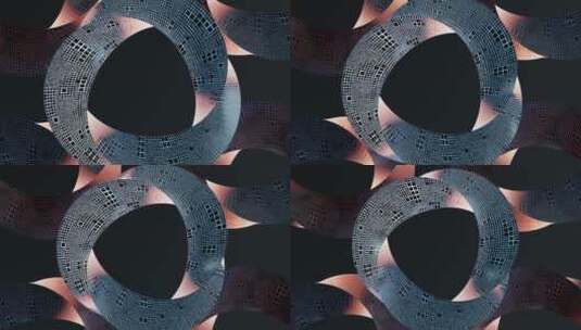 黑色抽象乌比斯环3D渲染高清在线视频素材下载
