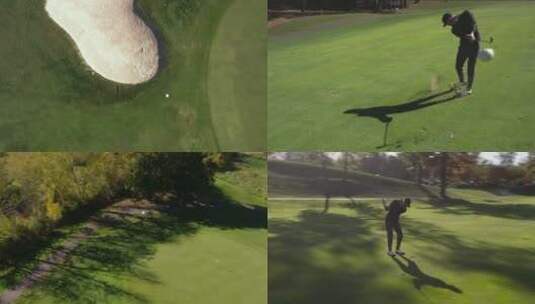 高尔夫合集空中高尔夫球-慢动作高清在线视频素材下载