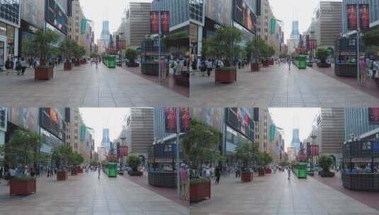 上海南京东路步行街4K实拍高清在线视频素材下载