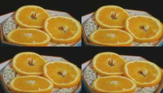 新鲜有机橙子伦晚橙切片高清在线视频素材下载