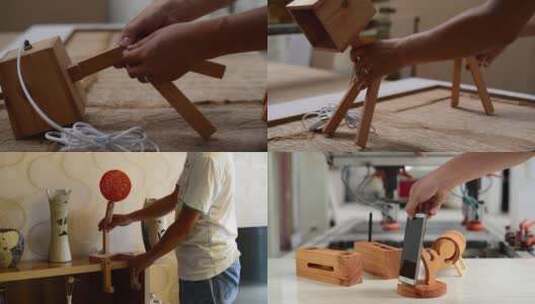 木材手工加工木艺高清在线视频素材下载