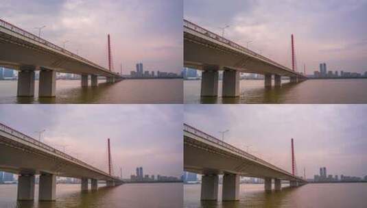 延时8k杭州大桥桥墩高清在线视频素材下载