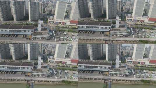 航拍湖北宜昌沿江大道CBD高楼高清在线视频素材下载