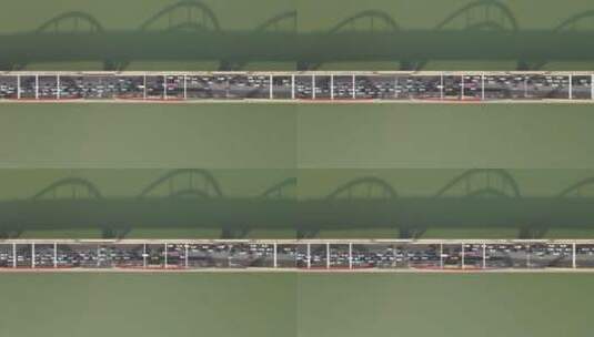 城市航拍湖南益阳龙洲大桥交通高清在线视频素材下载