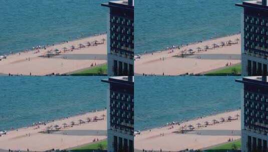 8k高视角拍摄夏季的海滩高清在线视频素材下载