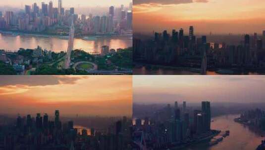 重庆城市日落傍晚风光高清在线视频素材下载