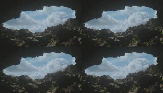 洞穴 静态 换天空 蓝天 白云高清在线视频素材下载