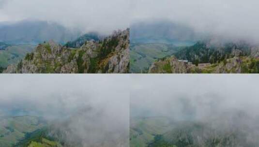云雾缭绕的天山高清在线视频素材下载