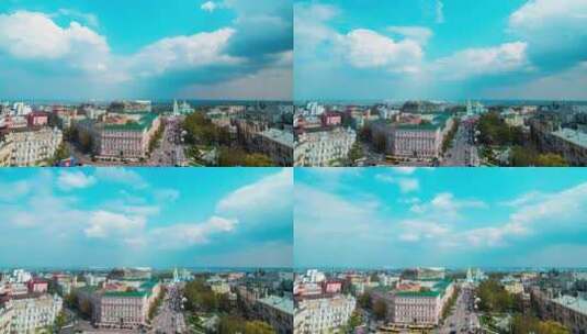 乌克兰基辅的城市广场延时摄影高清在线视频素材下载
