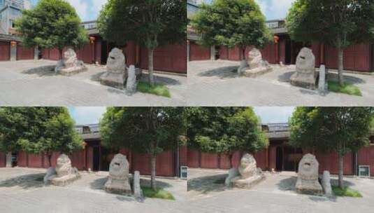 广西柳州东门城楼石狮子高清在线视频素材下载