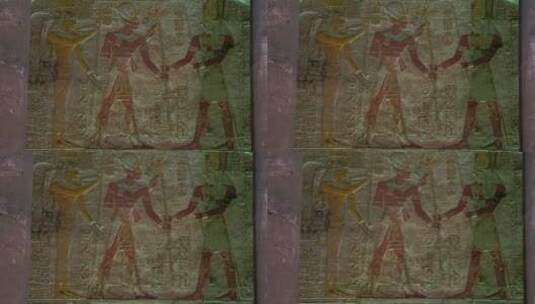 埃及神庙中的彩色浮雕高清在线视频素材下载