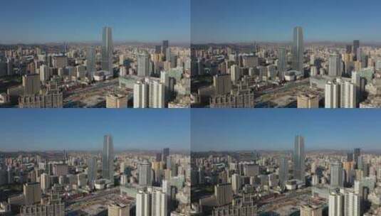 甘肃兰州摩天大楼高楼建筑群天际线城市景观高清在线视频素材下载