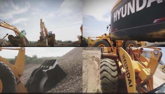 挖掘机矿山施工高清在线视频素材下载