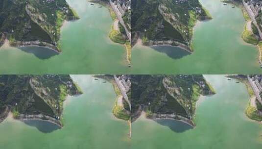 重庆奉节县山水自然风光航拍美景素材高清在线视频素材下载