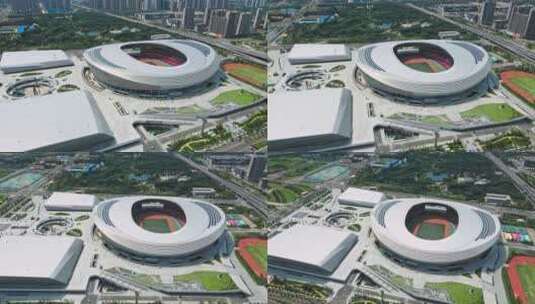 郑州鸟巢奥体中心足球场高清在线视频素材下载