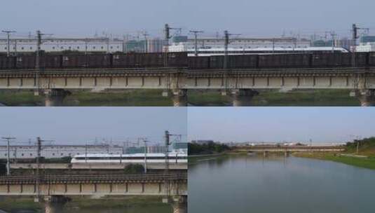 火车从贾鲁河上驶过1高清在线视频素材下载