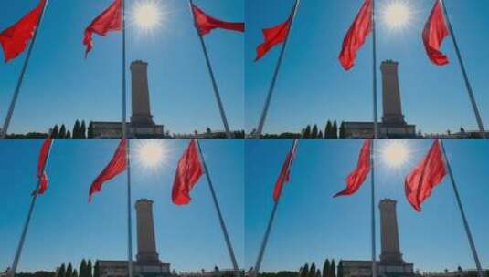 红旗人民英雄纪念碑高清在线视频素材下载