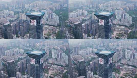 深圳招商银行总部大厦航拍高清在线视频素材下载
