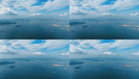 2022青岛货轮进港延时航拍高清在线视频素材下载