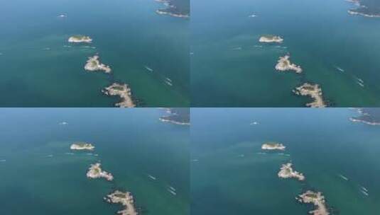 海上的三连岛高清在线视频素材下载