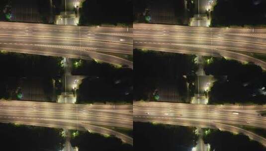 4K重庆北碚高速路夜景车流航拍延时高清在线视频素材下载