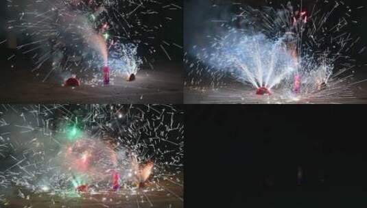 在广元农村里的除夕新年焰火。高清在线视频素材下载