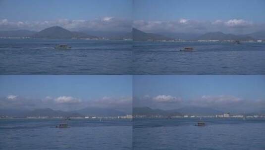 山海之间轮船驶过航海三亚西岛高清在线视频素材下载