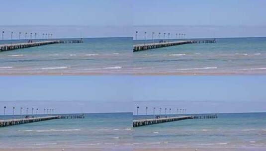 澳大利亚墨尔本海边木栈道垂钓码头高清在线视频素材下载