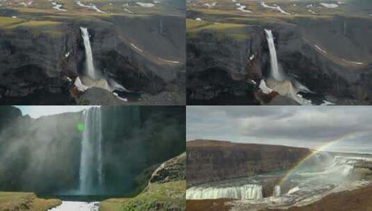 瀑布慢镜头瀑布河流旅游景区世界著名景点高清在线视频素材下载