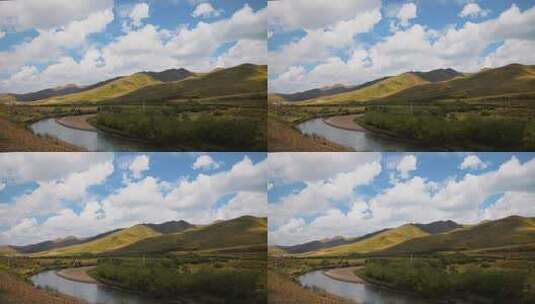 草原天空河流高清在线视频素材下载