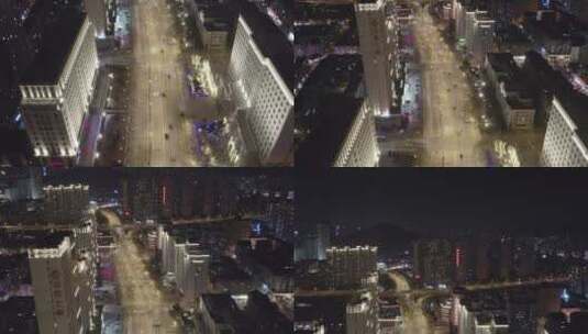 航拍大连城市夜景4k视频高清在线视频素材下载