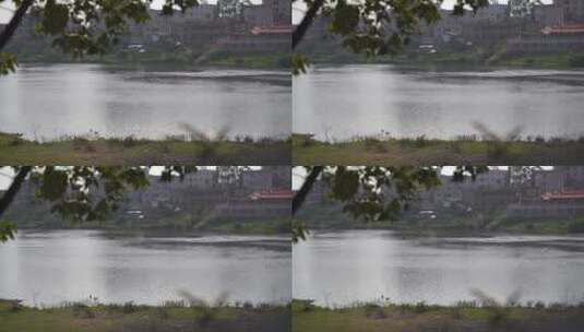 波光粼粼水面清澈河水阳光溪流水面河面湖面高清在线视频素材下载