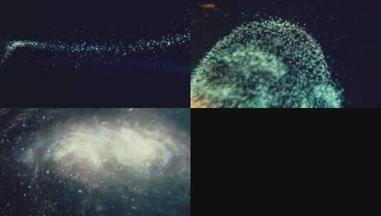 科技粒子穿越蓝的宇宙星空高清在线视频素材下载