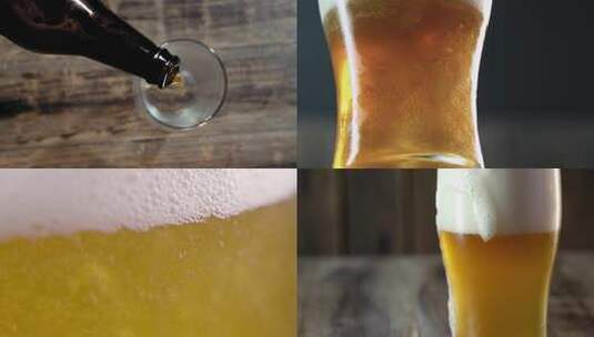 啤酒畅饮宣传片啤酒气泡倒啤酒泡沫高清在线视频素材下载