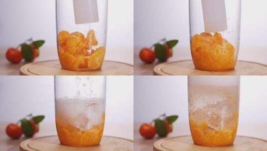 制作鲜榨果汁 橘子高清在线视频素材下载