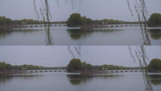 阴天的河岸湖边高清在线视频素材下载