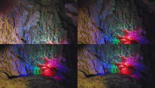 最美郴州万华岩溶洞地下河风光彩色钟乳石7高清在线视频素材下载