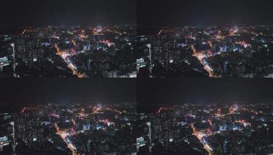 内江市东兴区夜景航拍城市夜晚城市风光风景高清在线视频素材下载