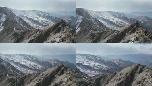 四川川西巴朗山海儿凼航拍雪山云海蓝天白云高清在线视频素材下载