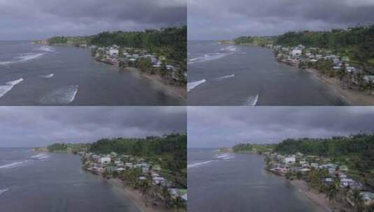 海岛上的村庄高清在线视频素材下载