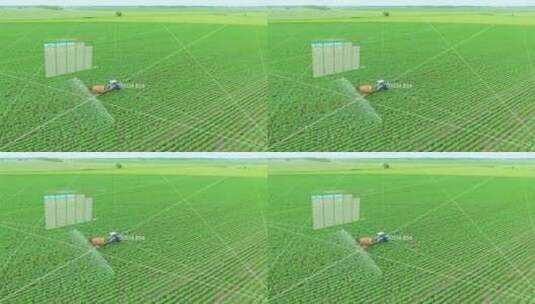 农田 收割机 除草机 洒水器高清在线视频素材下载
