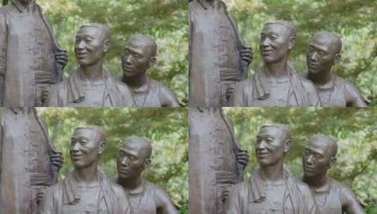 上海机器工会纪念雕像4K实拍高清在线视频素材下载