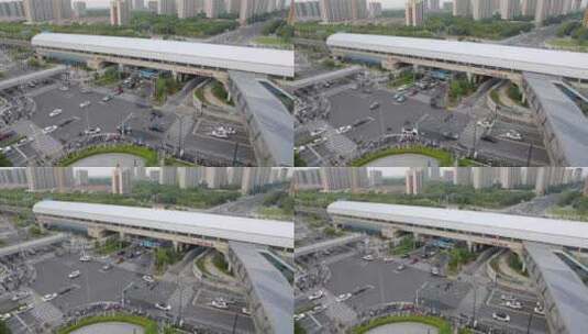 上海11号线陈翔公路站白天车流高清在线视频素材下载