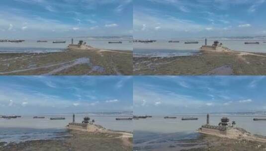 鄱阳湖落星墩航拍高清在线视频素材下载